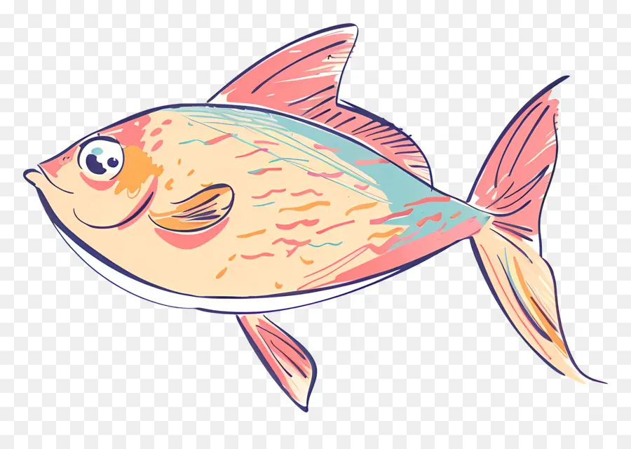 Doodle Peixe，Cartoon Peixe PNG