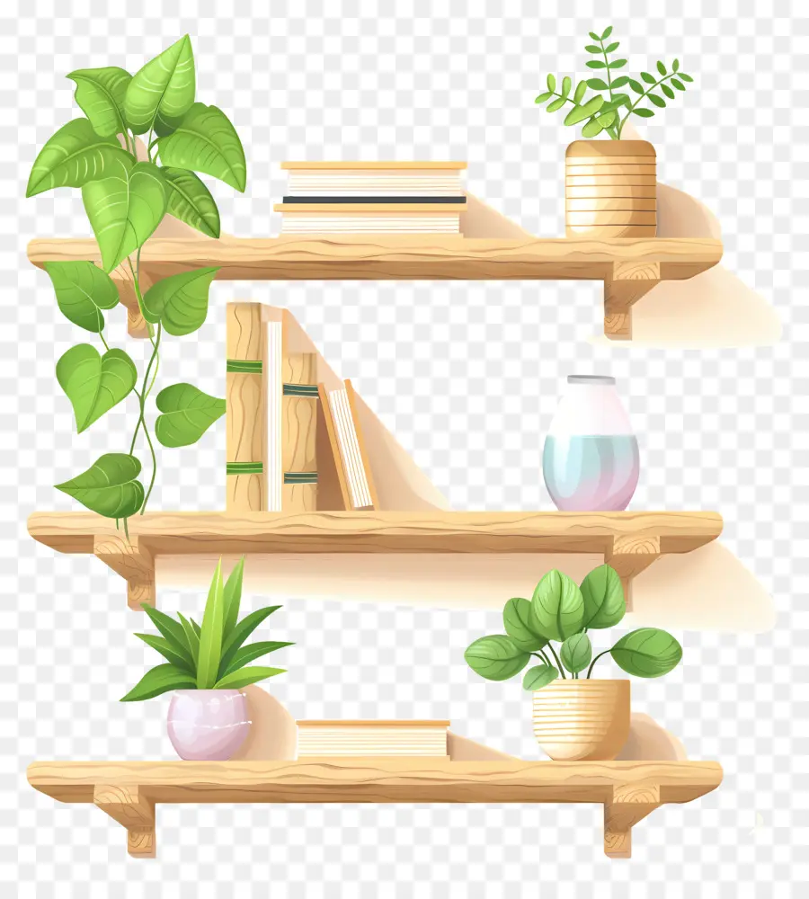 Estantes De Livros，Plantas PNG