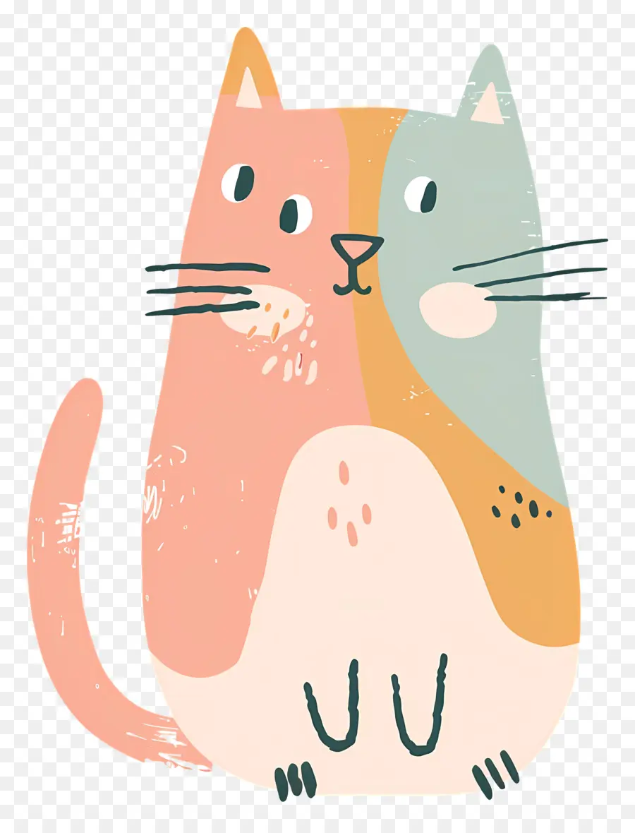 Doodle Cat，Colorido Gato PNG