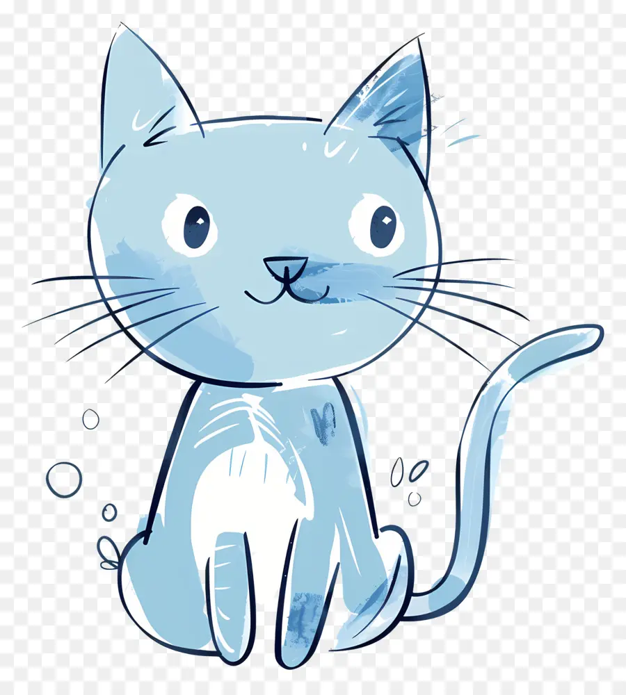 Doodle Cat，O Gato Azul PNG