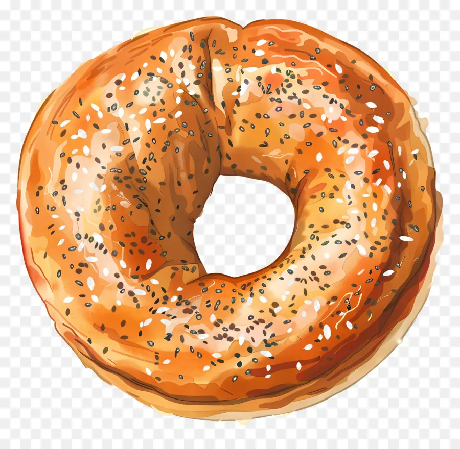 Bagel，Sementes De Sésamo PNG