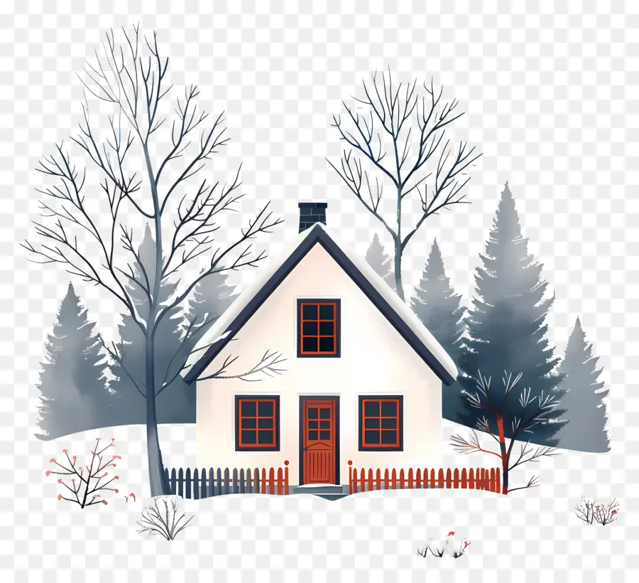 Casa De Inverno，Casa Branca Fofa Pequena PNG