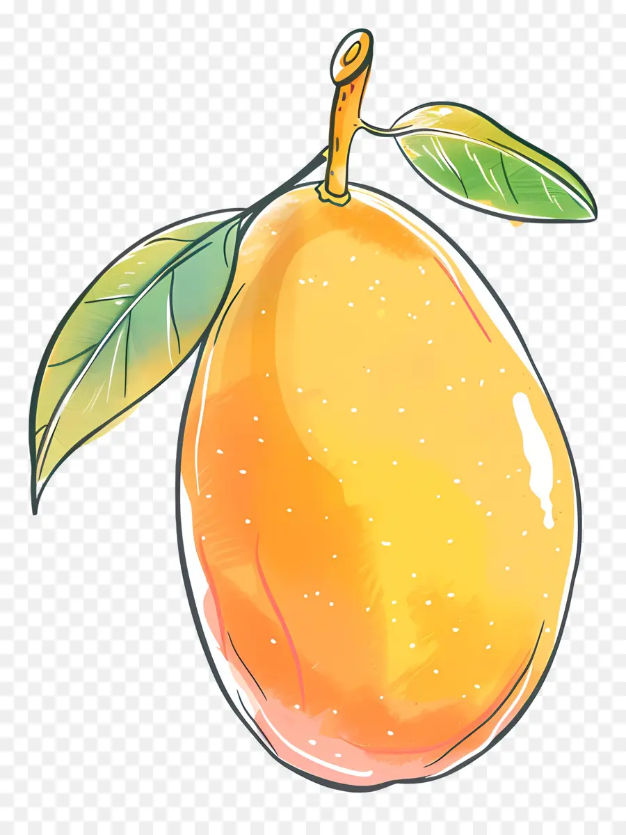 Doodle Mango，Pintura Em Aquarela PNG