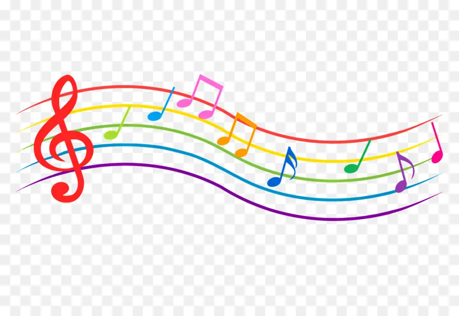 Notas Musicais，Arco íris PNG