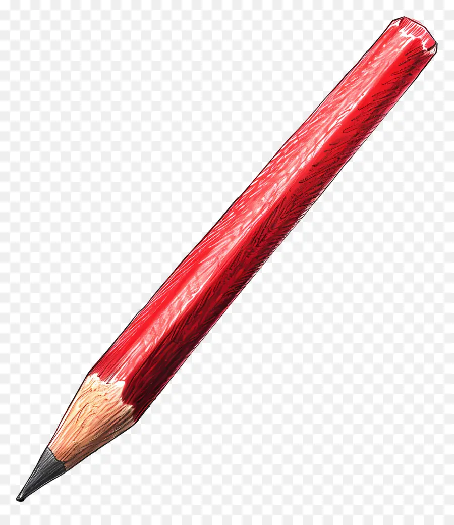 Red Pencil，Alça De Madeira PNG