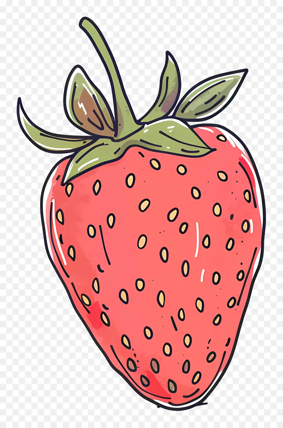 Doodle Strawberry，Morango PNG