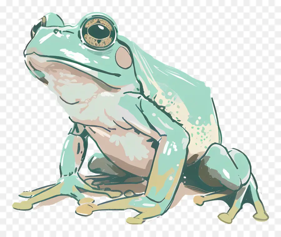 Doodle Frog，Rã De árvore Verde PNG