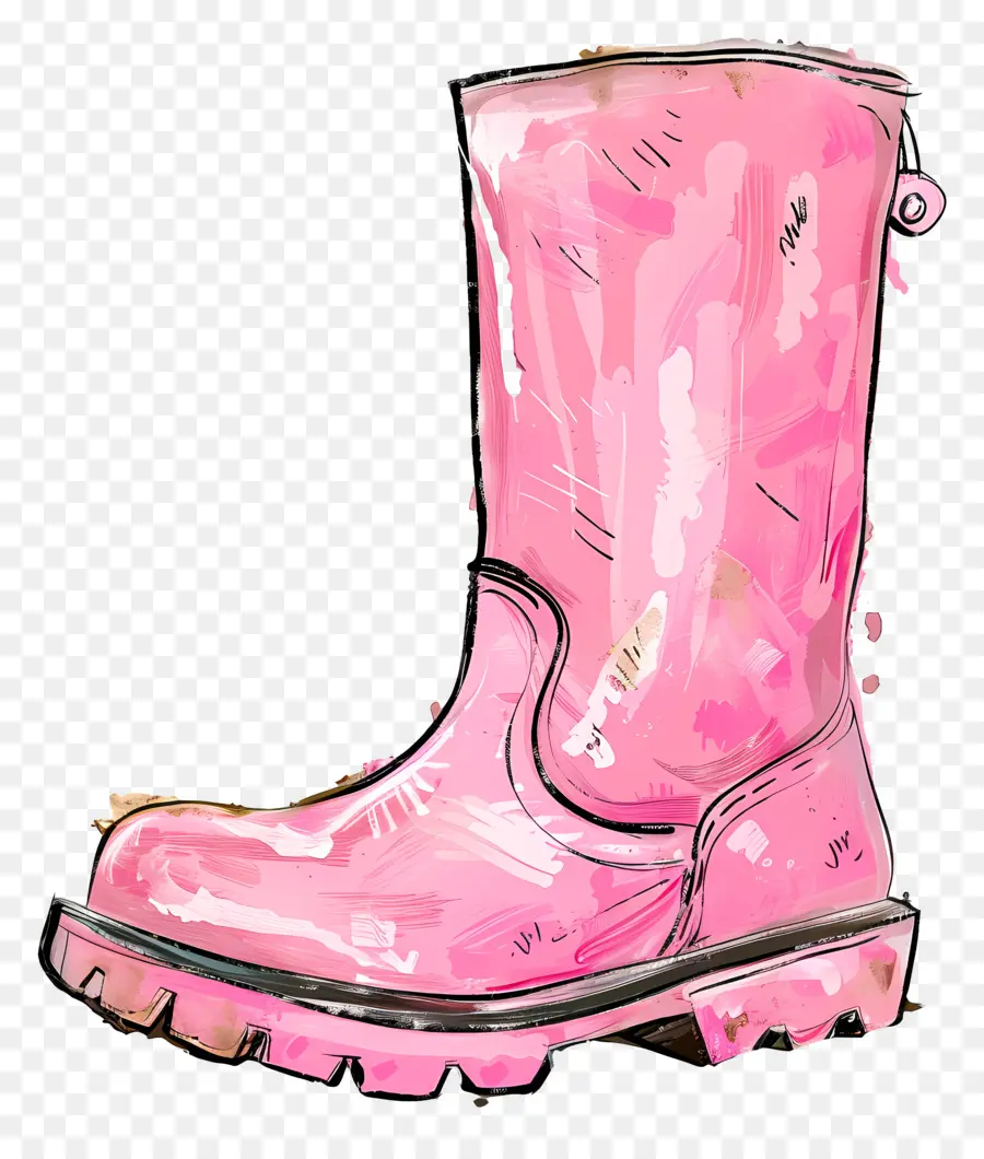 Bota De Borracha Rosa，Bota De Chuva Rosa PNG