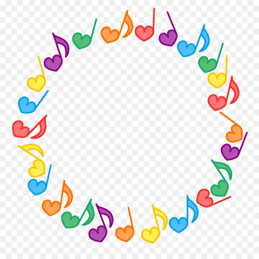 Notas Musicais，Corações PNG