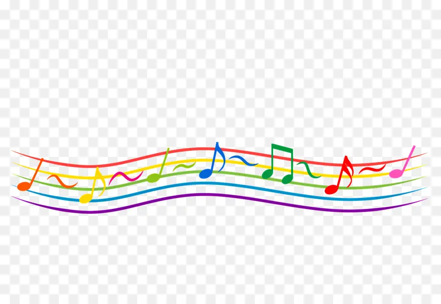 Notas Musicais，Arco íris PNG