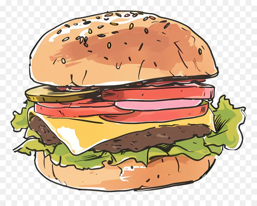 Hamburger，Alface PNG