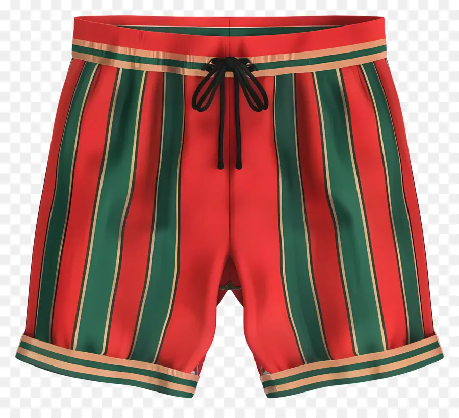 Shorts Vermelho，Shorts Listrados PNG