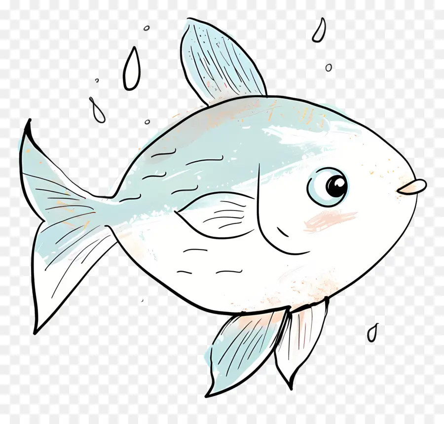 Doodle Peixe，Sorrindo Peixe PNG