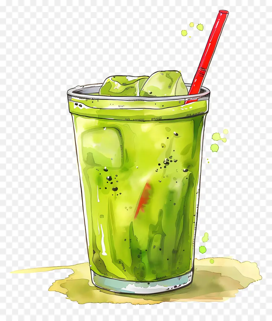 Bebida Matcha，Bebida Verde PNG