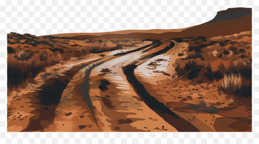 Estrada De Terra，Estrada Do Deserto PNG