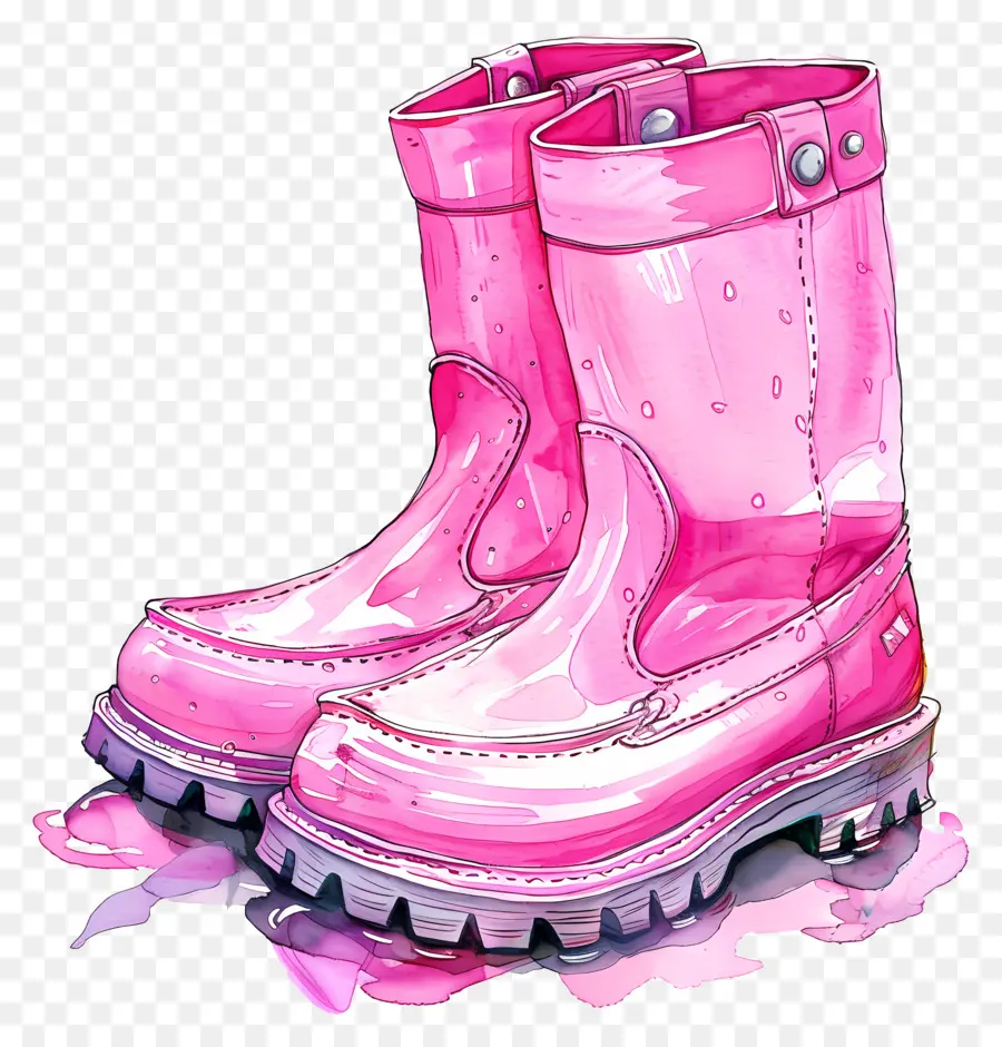 Bota De Borracha Rosa，Botas De Borracha Rosa PNG