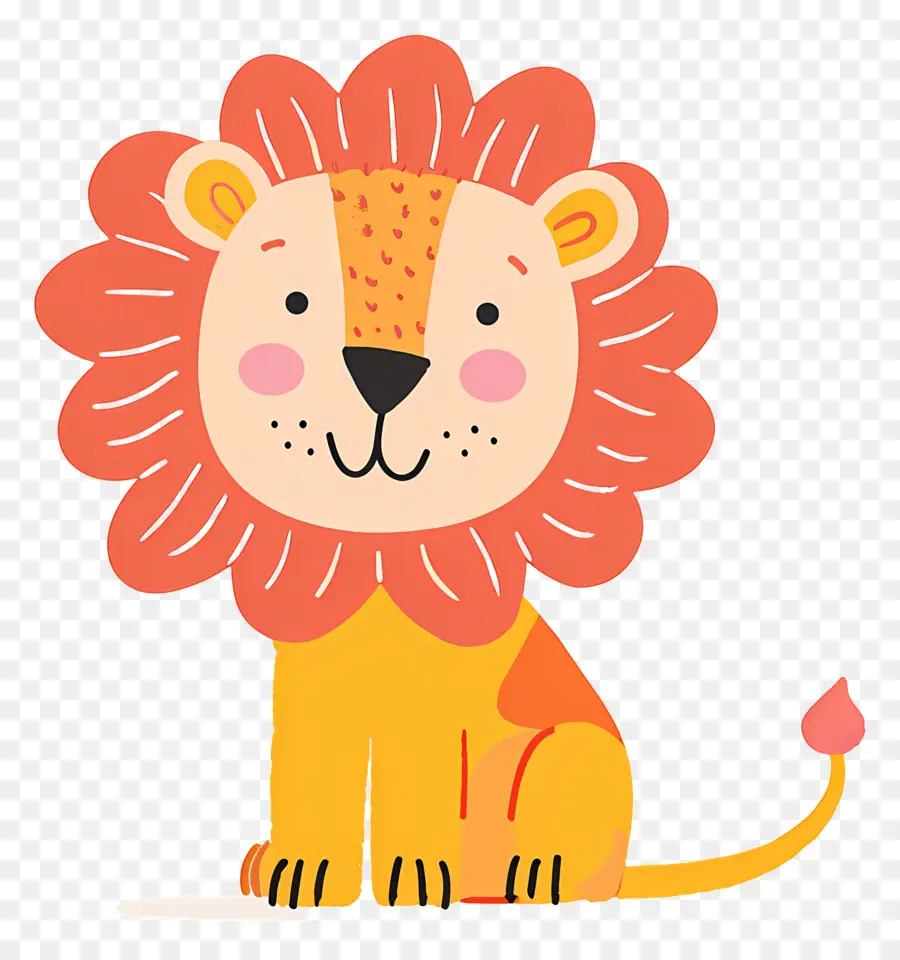 Doodle Lion，Desenho Animado Leão PNG
