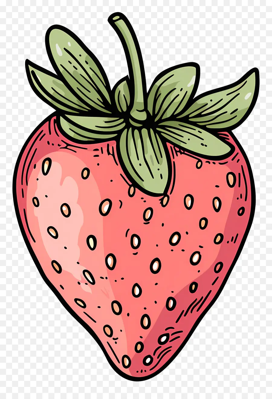 Doodle Strawberry，Morango PNG