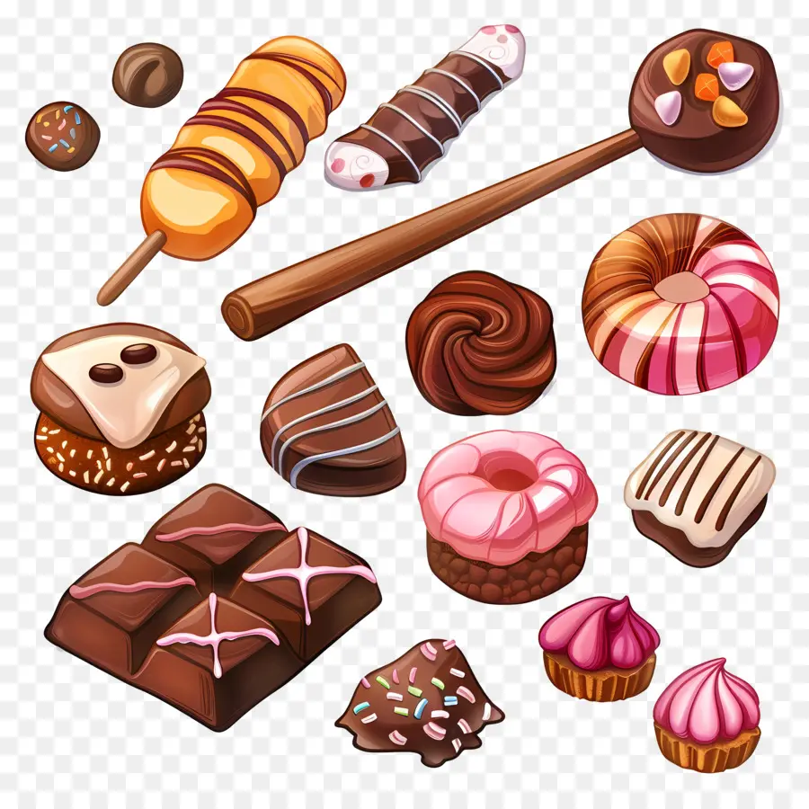 Doces De Chocolate，Doces Sortidos PNG