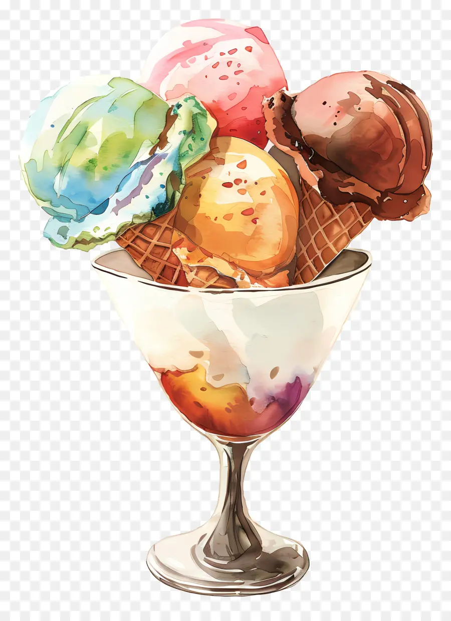 Gelato，Pintura Em Aquarela PNG