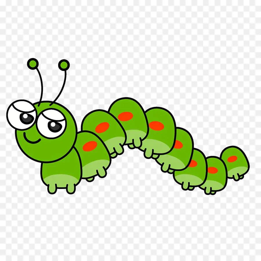 Cartoon Caterpillar，Verde Caterpillar PNG