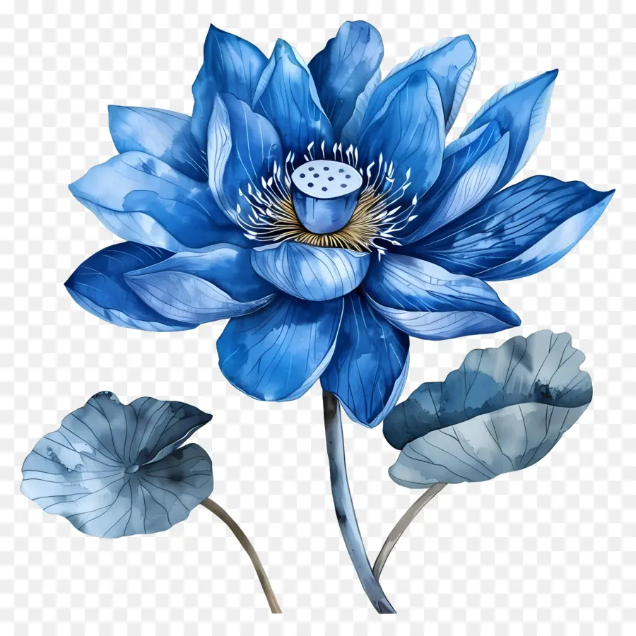 Flor Azul De Lótus，Azul Vitória Régia PNG