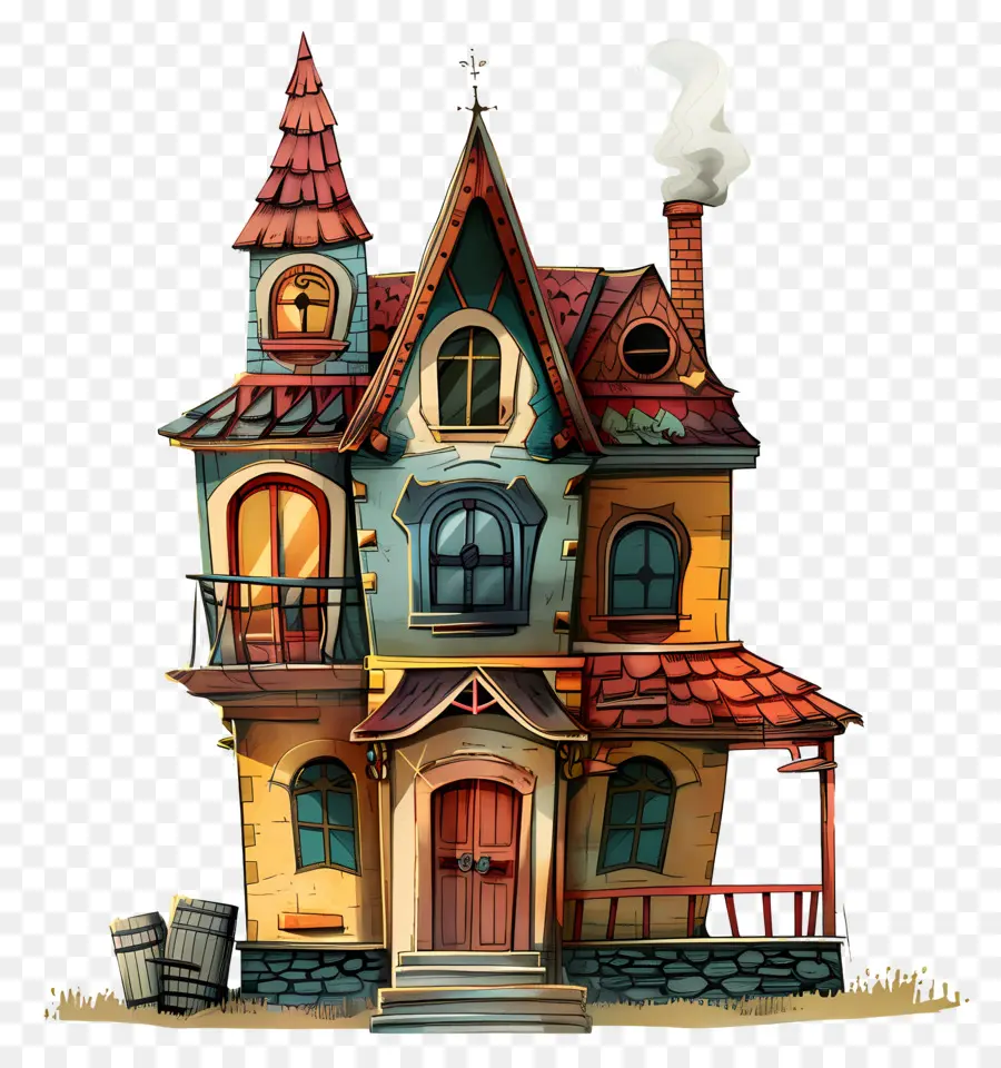 Cartoon Casa，Casa Abandonada PNG