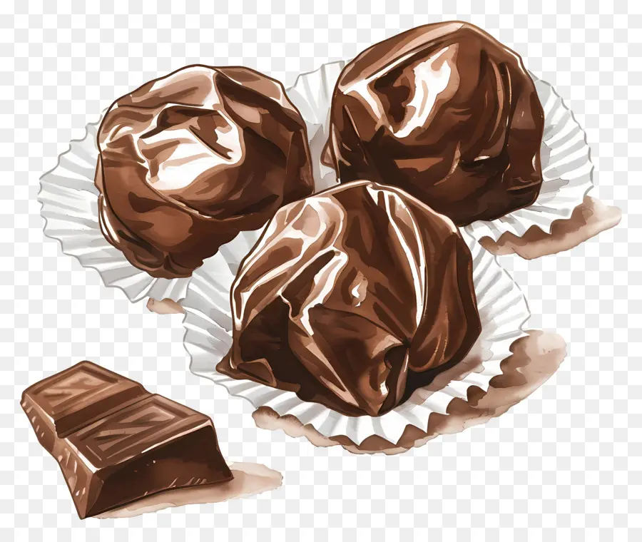 Bombons De Chocolate，Trufas De Chocolate PNG