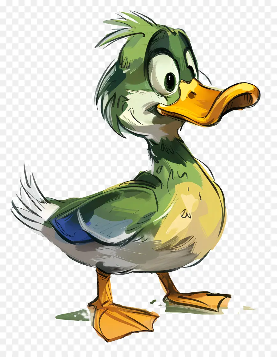 Dos Desenhos Animados De Pato，Ponto Verde PNG