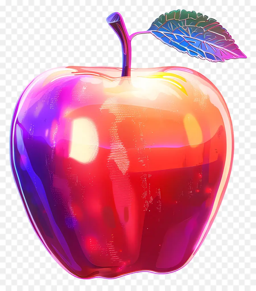 Apple Neon，A Red Apple PNG