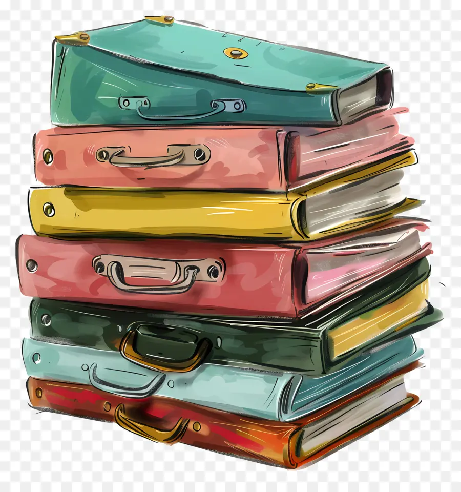 Pilha De Pastas De Trabalho，Vintage Books PNG