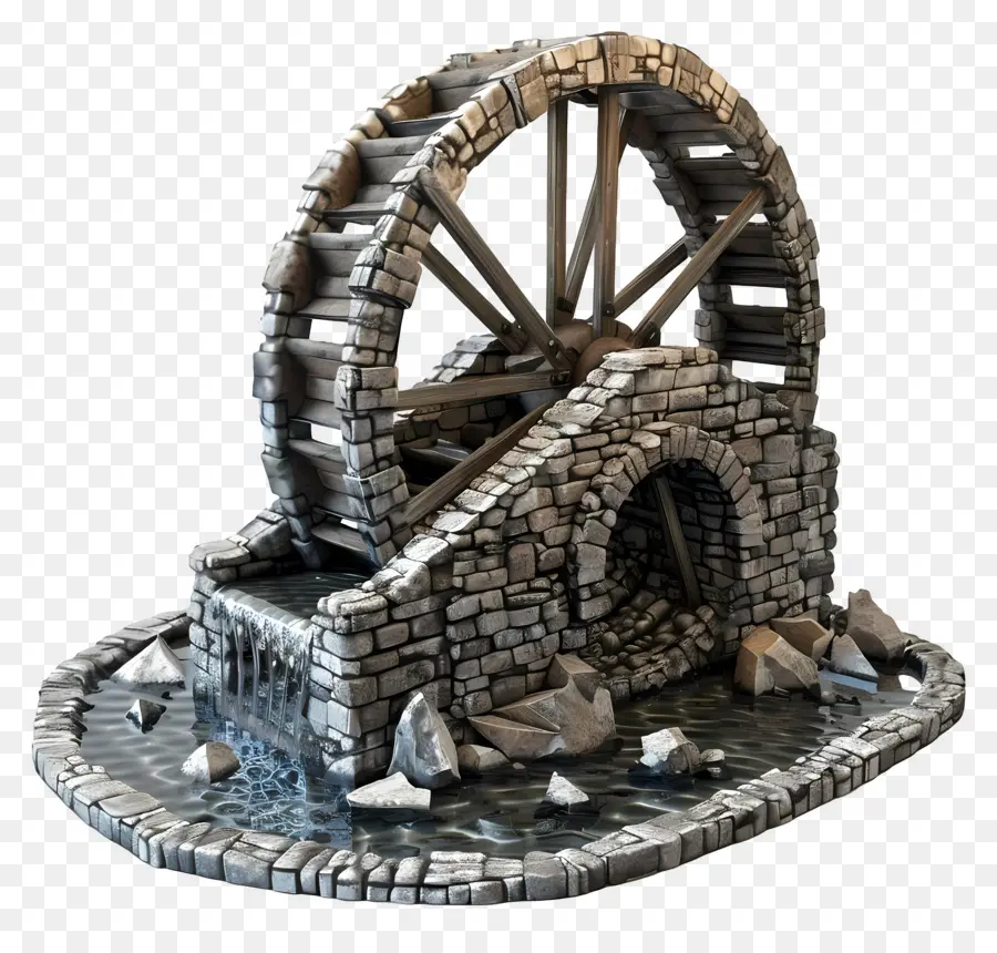 Roda De água，Millstone Water Wheel PNG