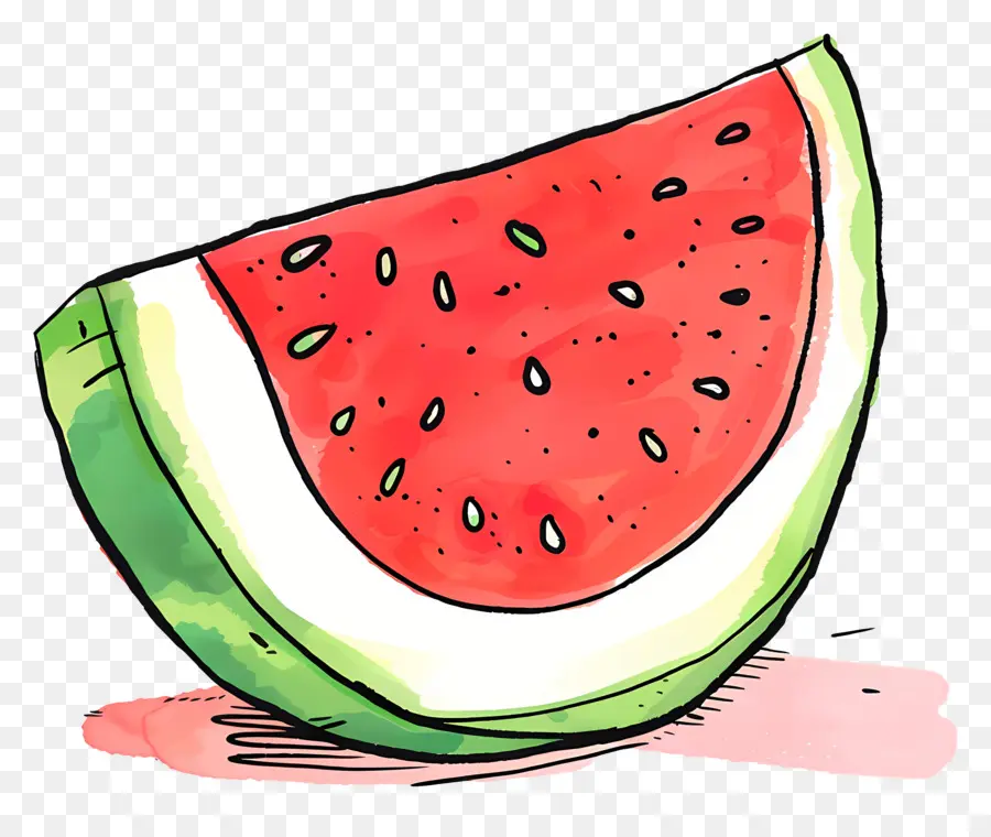 Doodle Watermelon，Melancia PNG