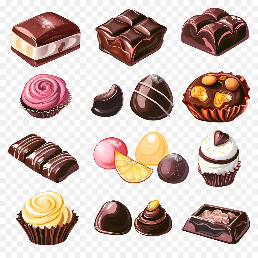 Bombons De Chocolate，Chocolate Escuro PNG