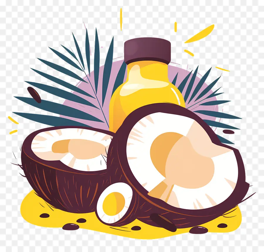 O óleo De Coco，Fatias De Coco PNG