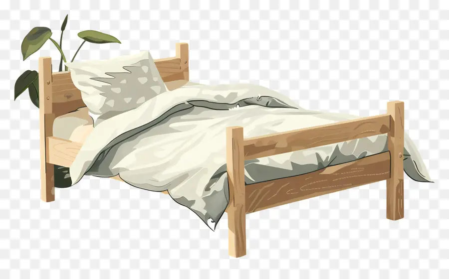 Cama De Solteiro，Cama De Madeira PNG