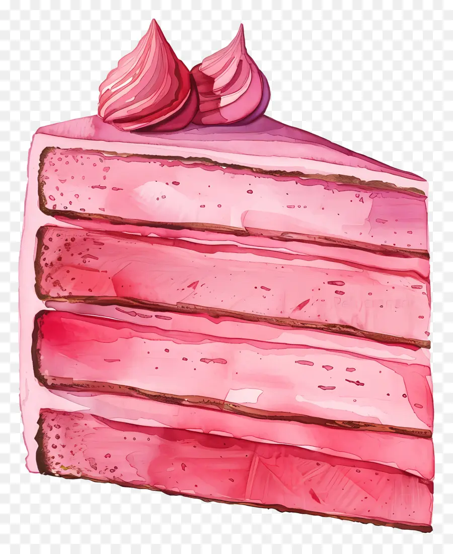 Bolo Cor De Rosa，Gelo Creme PNG