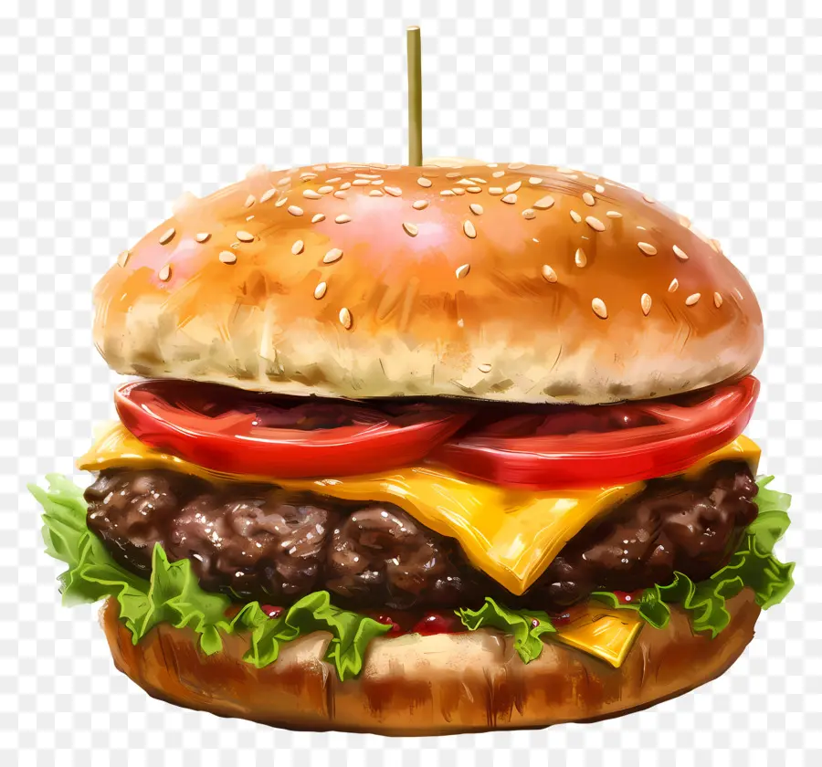 Cheeseburger，Hamburger PNG