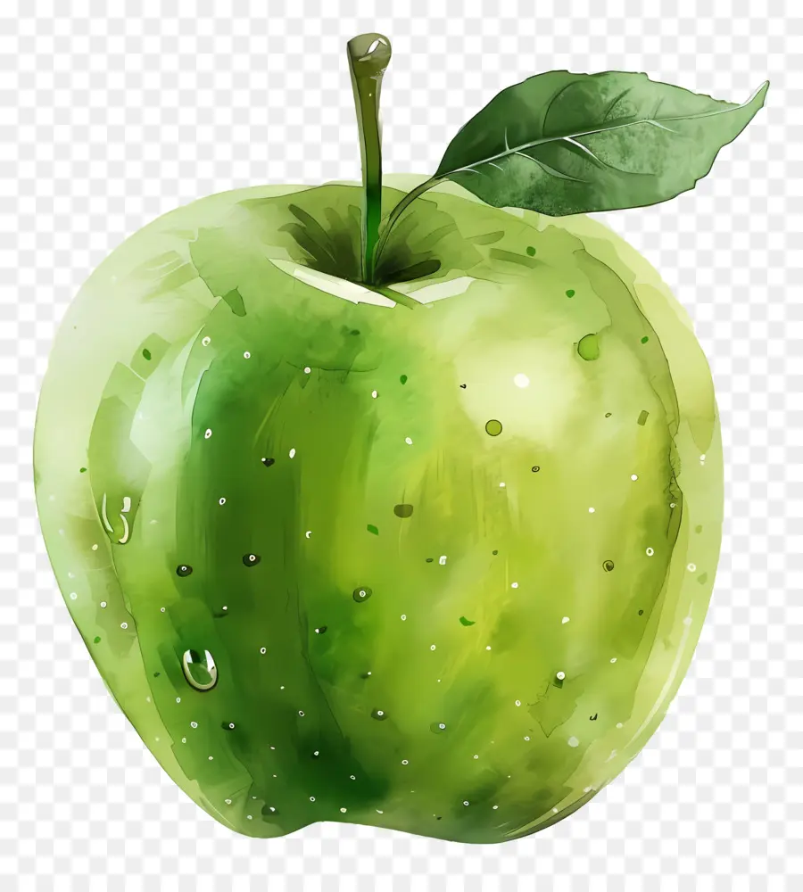 Maçã Verde，Pintura Em Aquarela PNG