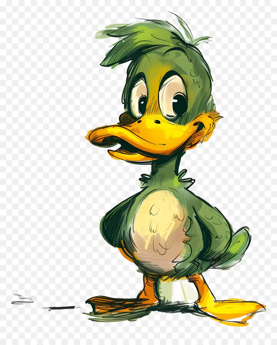 Dos Desenhos Animados De Pato，Penas Verdes PNG