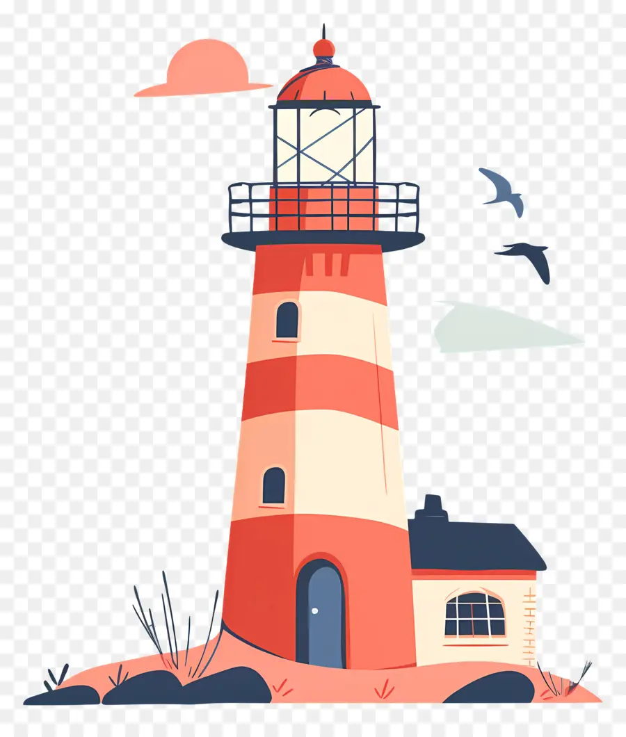 Lighthouse，Vermelho PNG