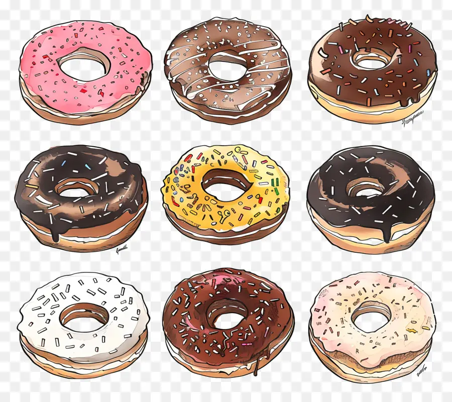 Donuts De Chocolate，Doughnuts PNG