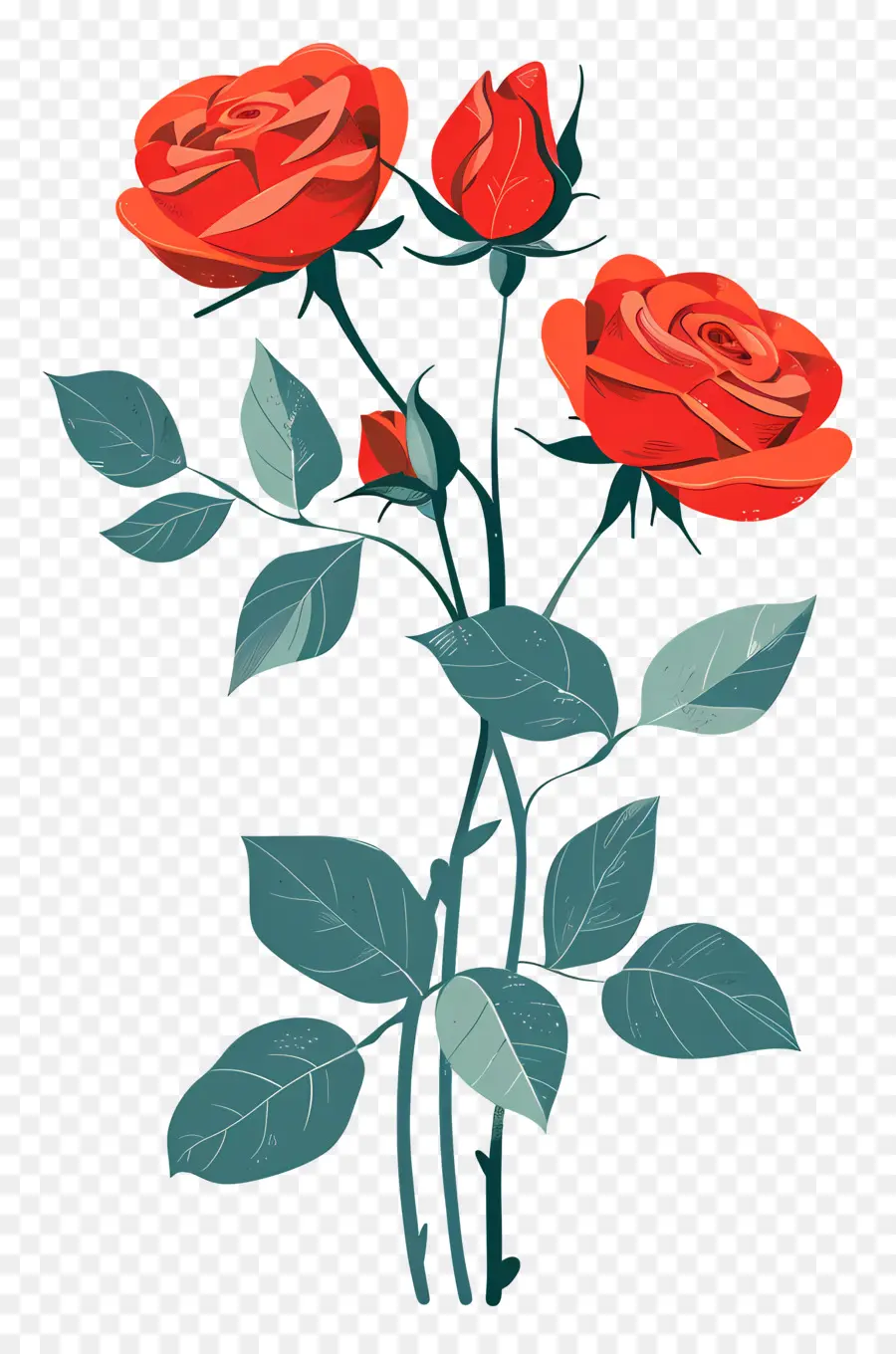 Rosas Vermelhas，Flor Ilustração PNG