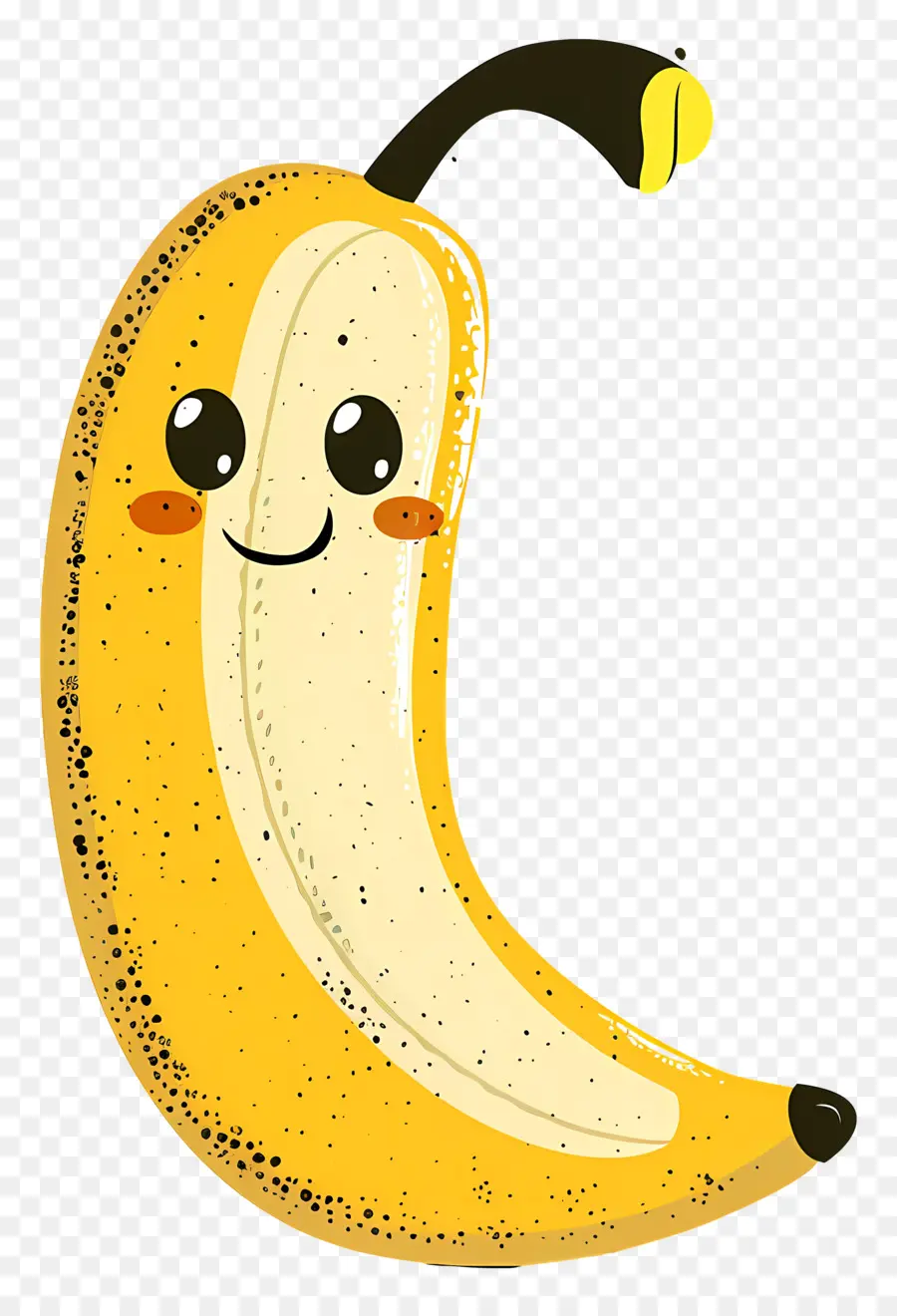 Banana Dos Desenhos Animados，Rosto Feliz PNG