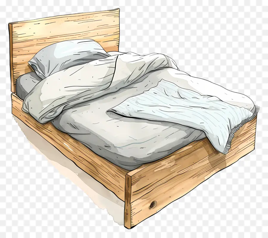 Cama De Solteiro，Quadro De Cama De Madeira PNG