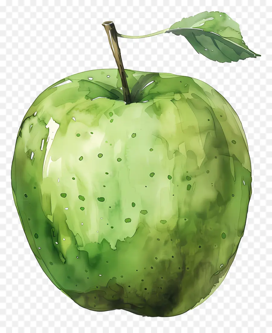 Maçã Verde，Pintura De Maçã Verde PNG