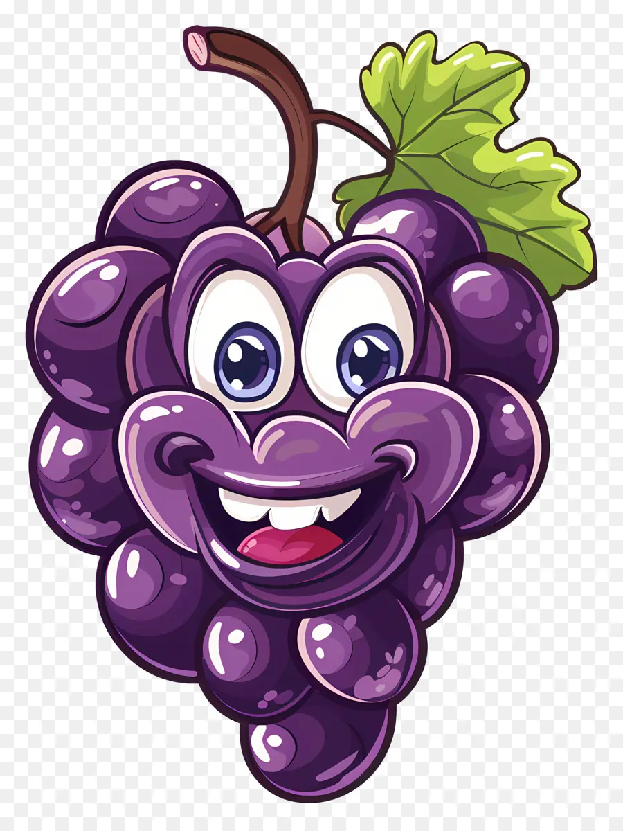 Cartoon De Uva，Fruta Engraçada PNG