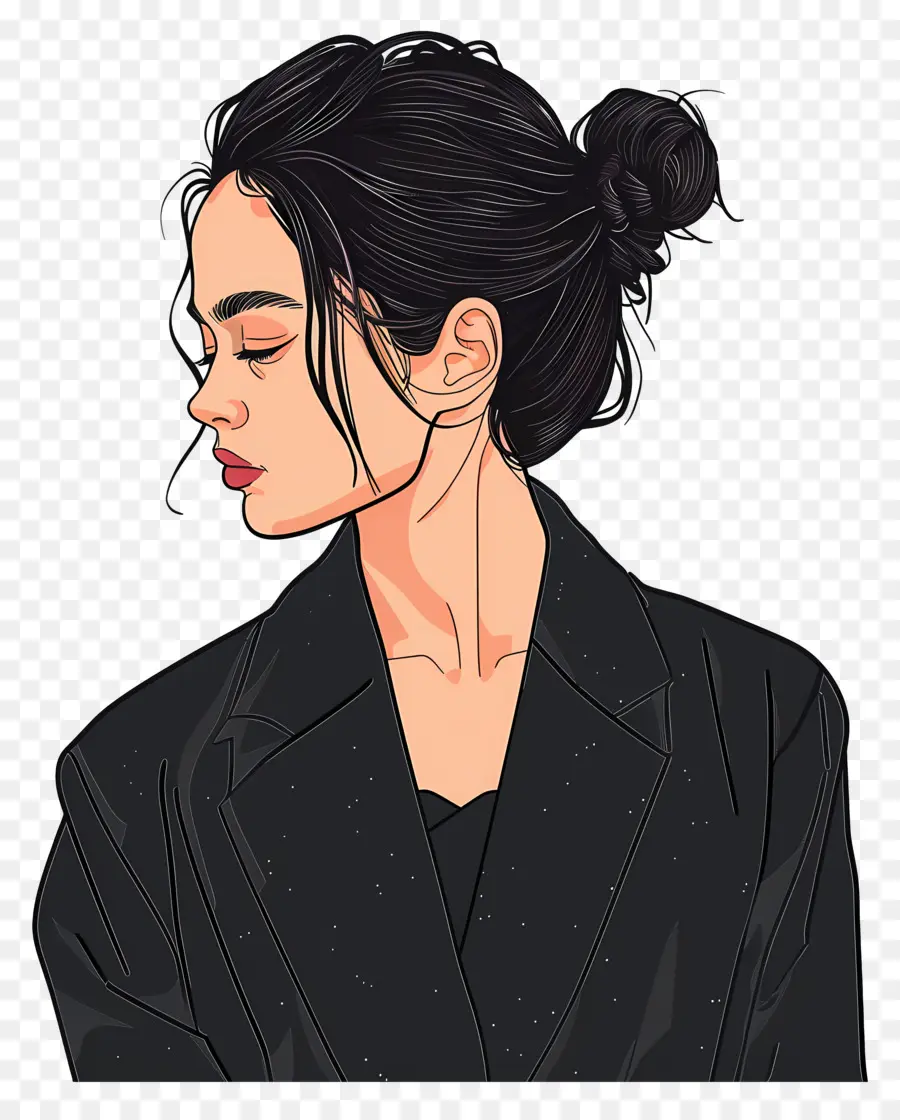 Mulher，Messy Bun PNG