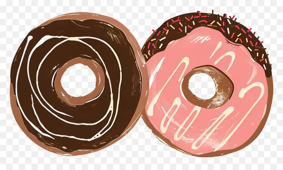 Donuts De Chocolate，Doughnuts PNG