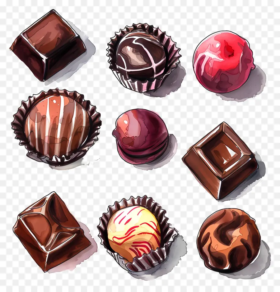 Bombons De Chocolate，Chocolates PNG